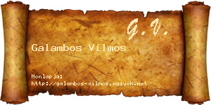 Galambos Vilmos névjegykártya